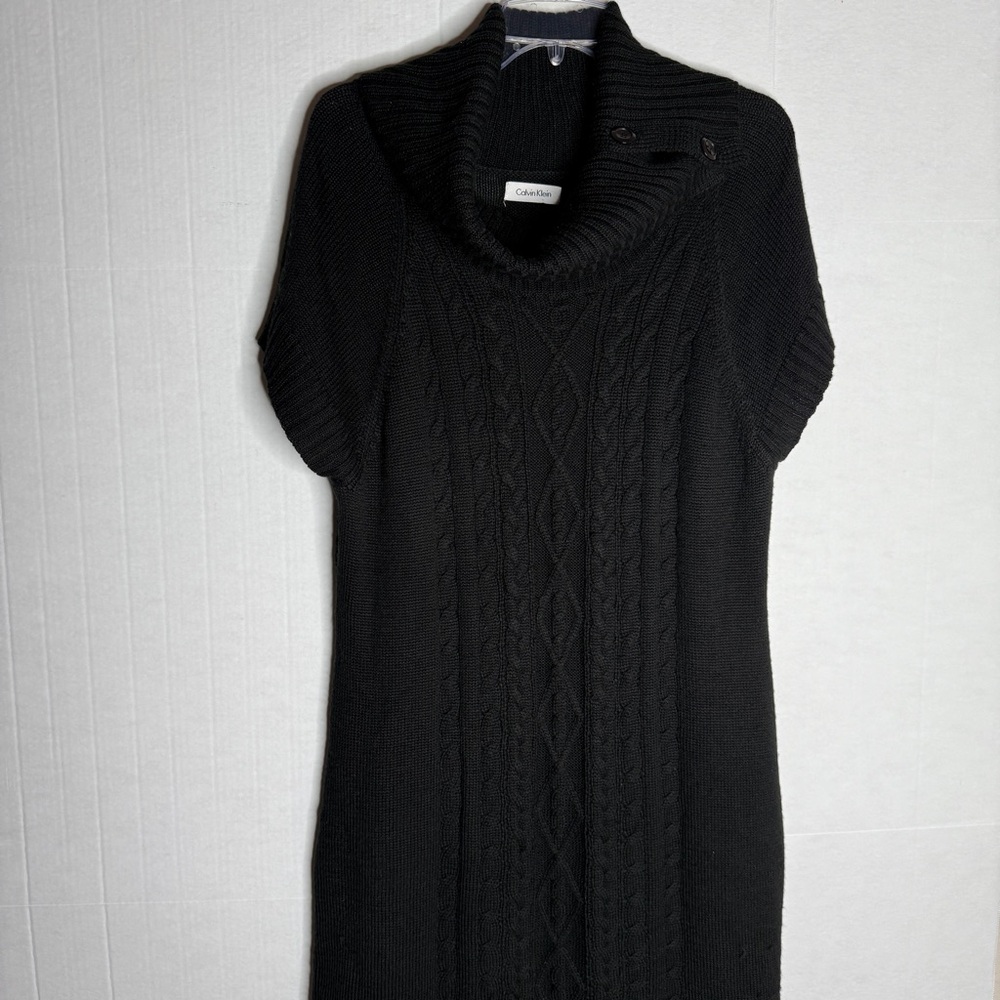 Calvin Klein Black Cowl Neck Sweater Dress